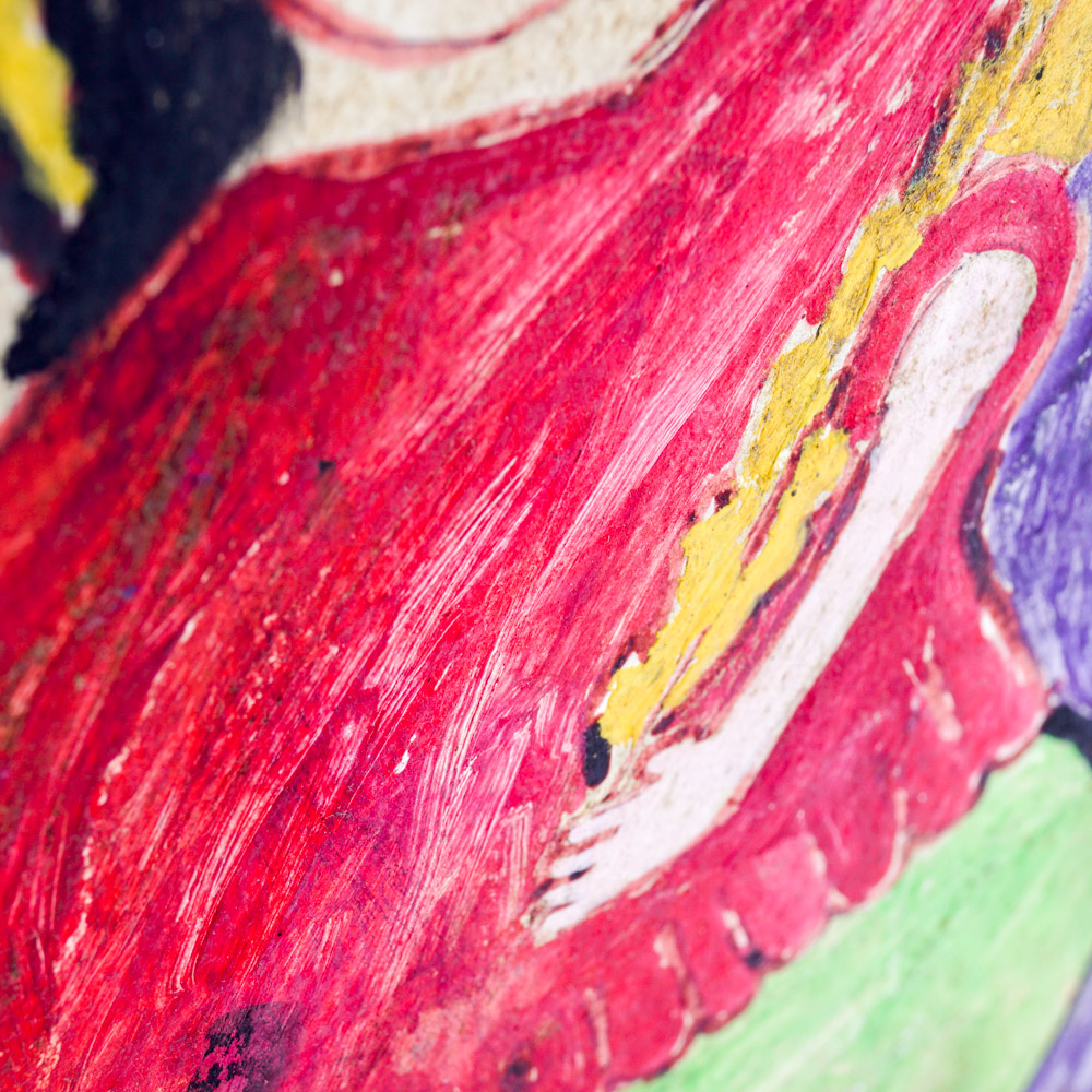 Pair of Mexican Religious Folk Art Paintings by Maricial Chalo Rodriguez