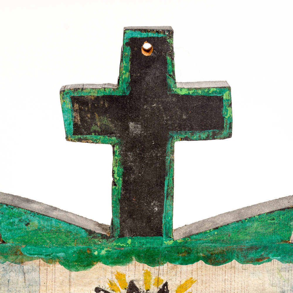 Pair of Mexican Religious Folk Art Paintings by Maricial Chalo Rodriguez