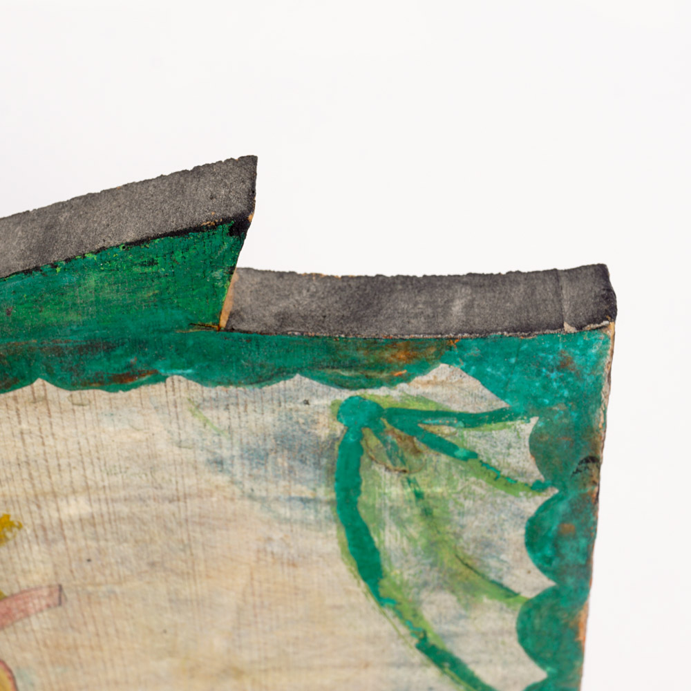 Pair of Mexican Religious Folk Art Paintings by Maricial Chalo Rodriguez