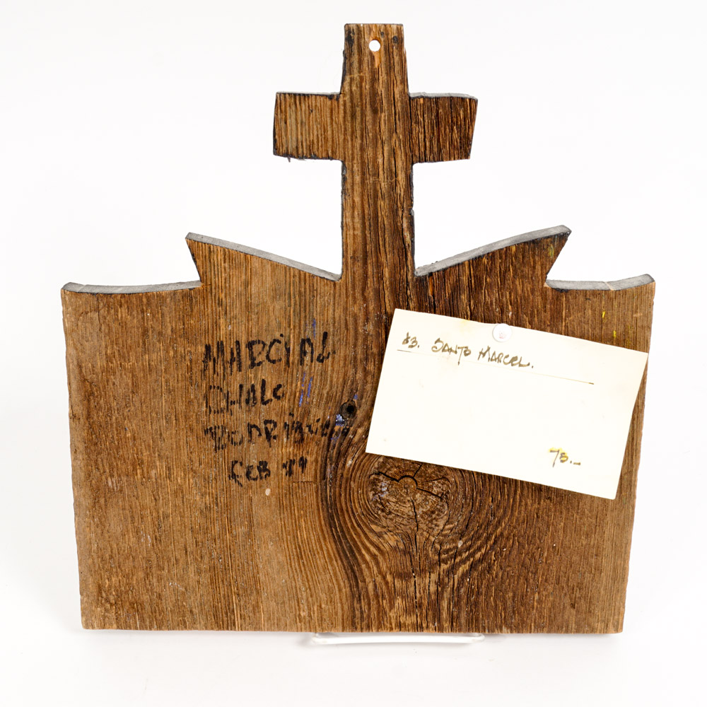 Pair of Mexican Religious Folk Art Paintings by Maricial Chalo Rodriguez