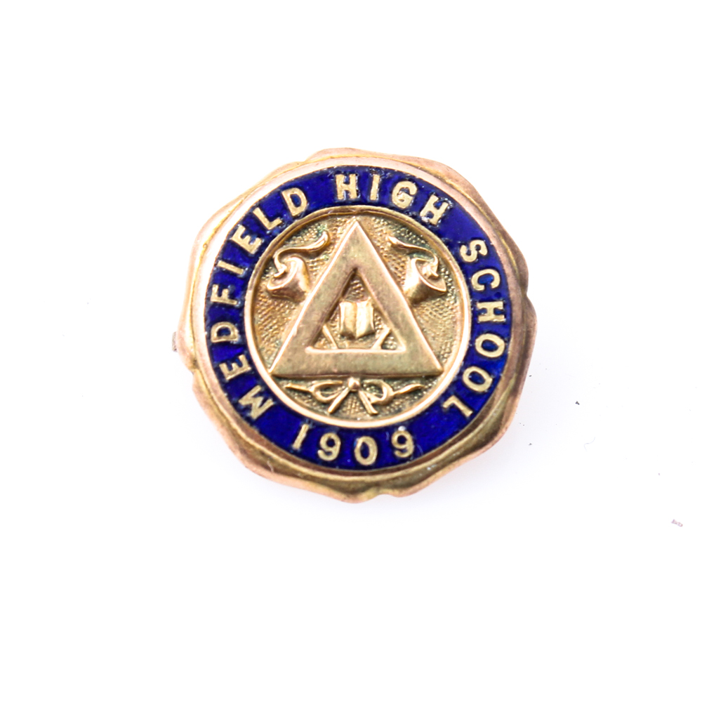 10K Yellow Gold Antique High School Pin
