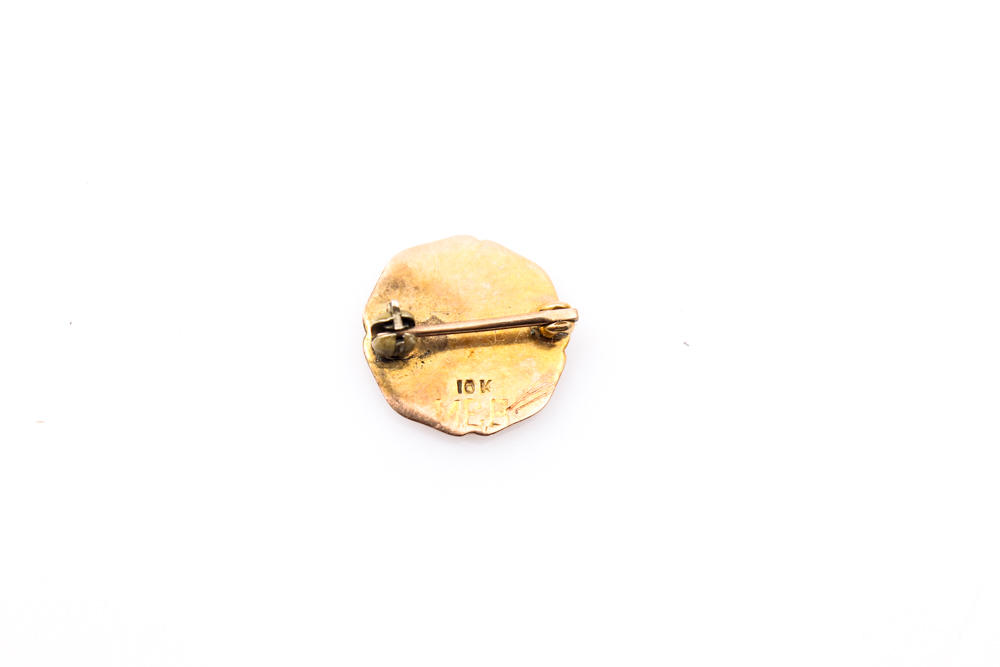 10K Yellow Gold Antique High School Pin