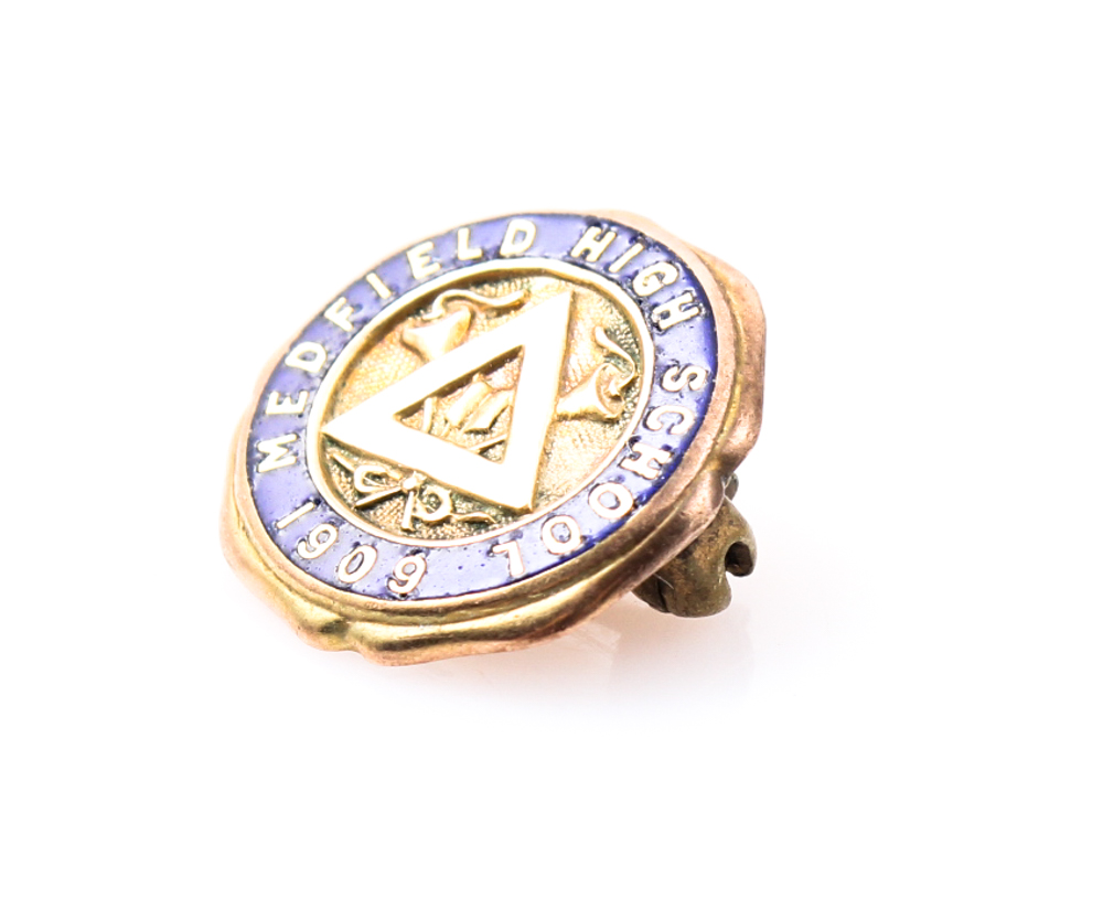 10K Yellow Gold Antique High School Pin