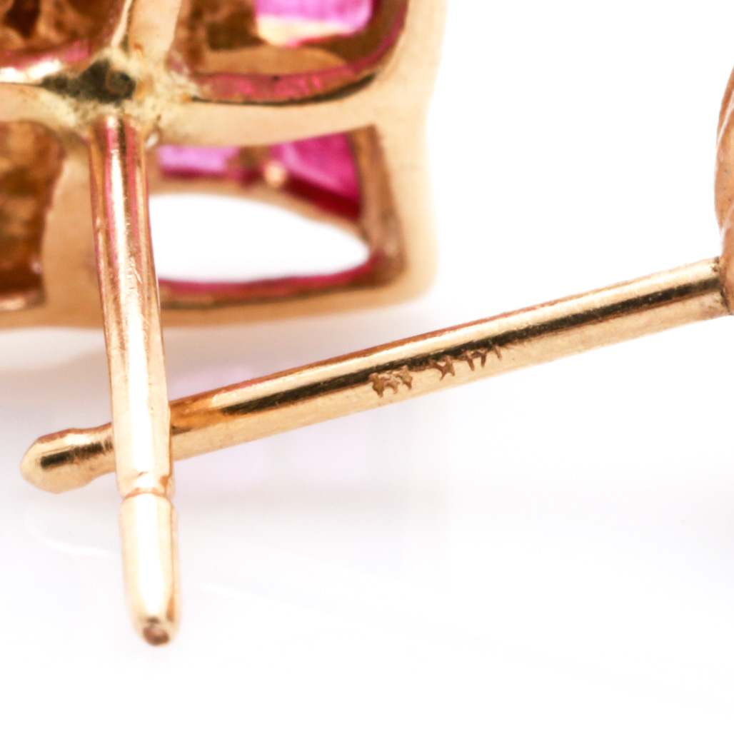 14K White Gold Chain Necklace and 14K Yellow Gold Gemstone Earrings