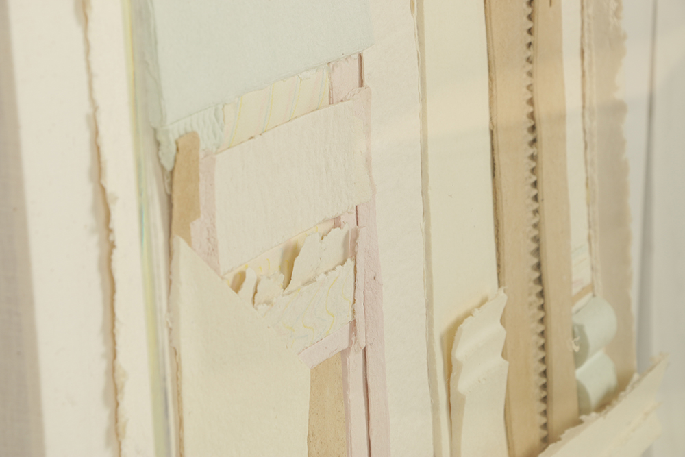 Trudy Richmond Deckle Edge Paper Abstract Composition on Canvas