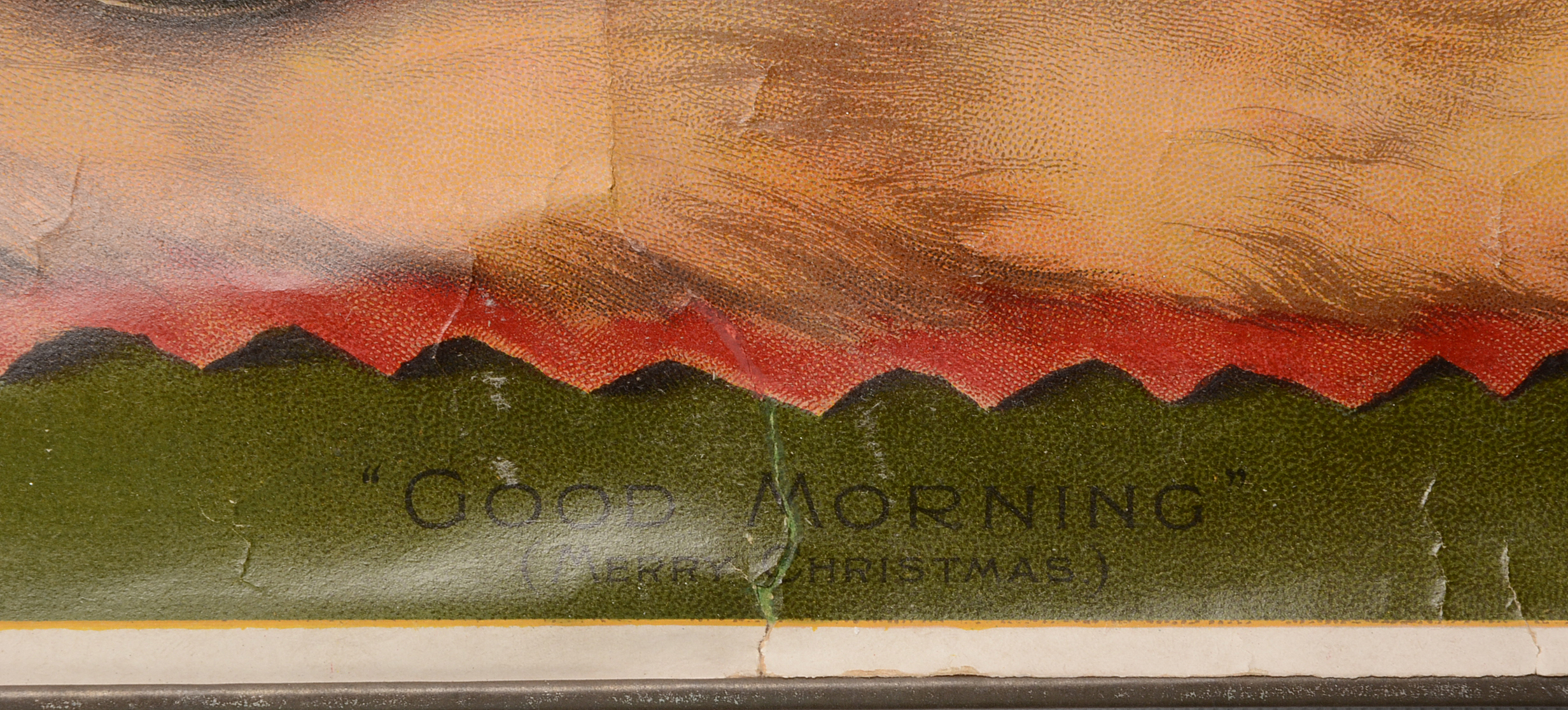 Antique Original 1893 Calendar with Chromolithograph Illustration