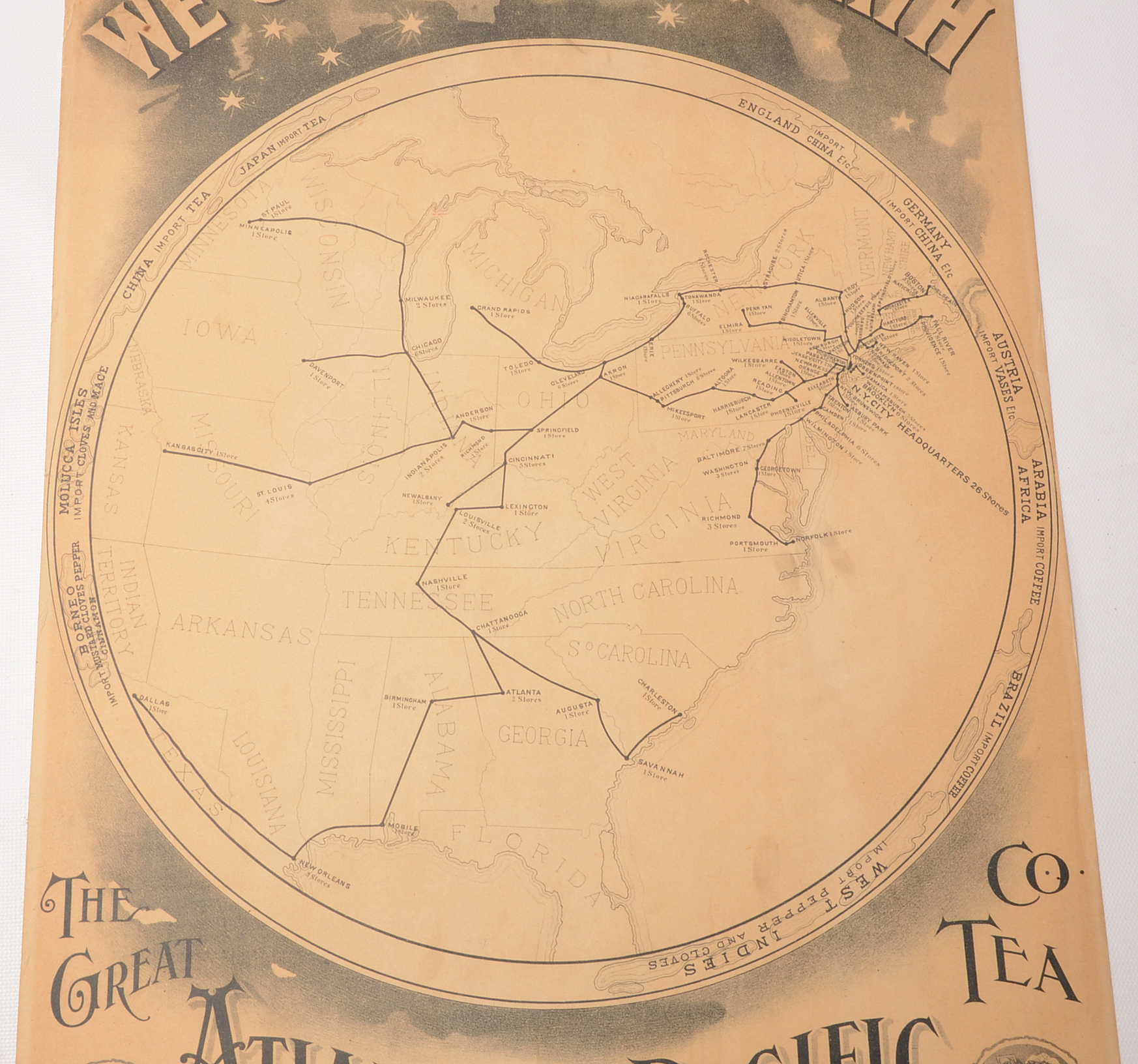 Antique Original 1893 Calendar with Chromolithograph Illustration