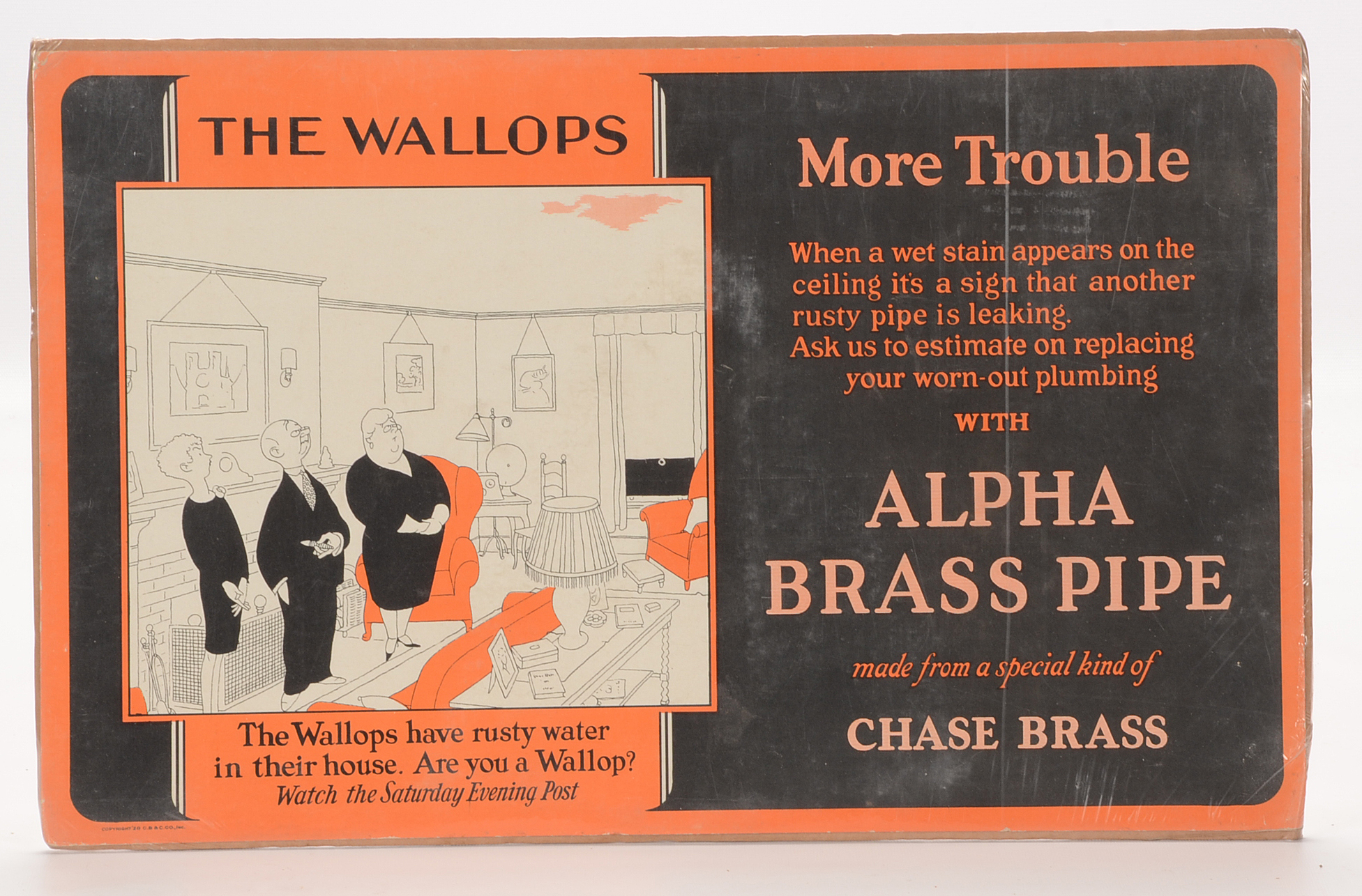 Three Chase Brass Illustrated "The Wallops" Broadside Advertiseme