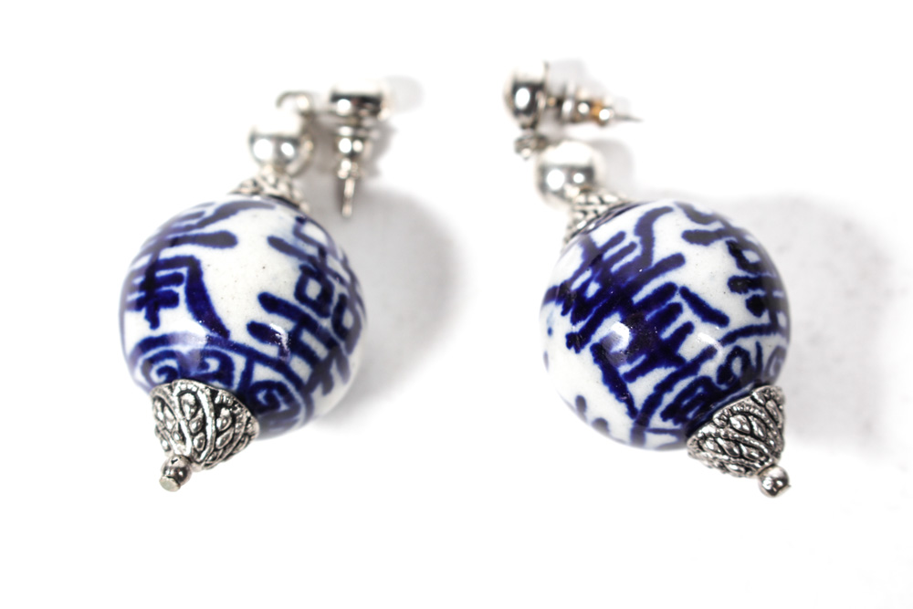 Chinese Ceramic Bead Jewelry Set