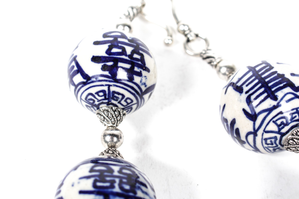 Chinese Ceramic Bead Jewelry Set