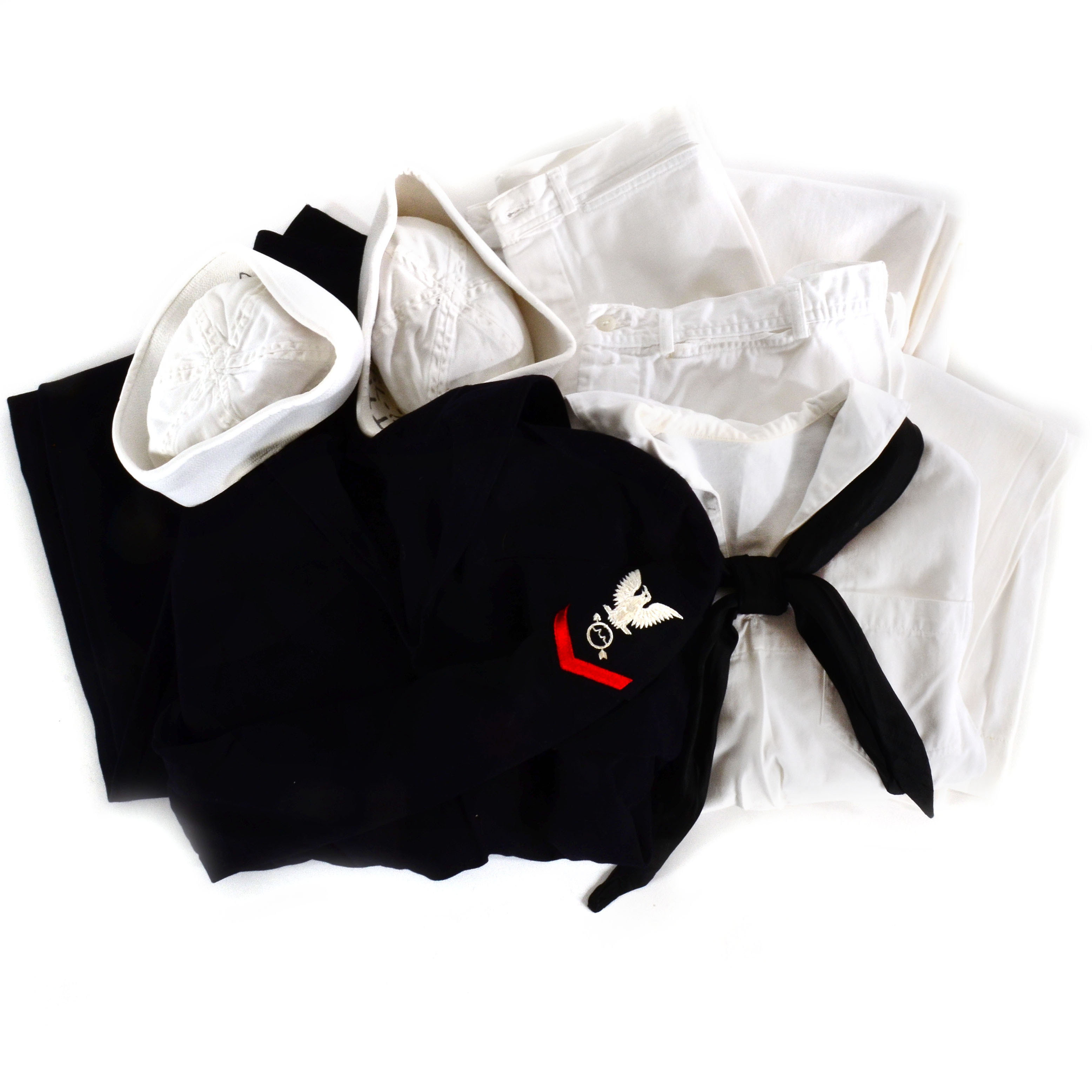 Vintage 1960s Era Wool Navy Uniform and White Uniform