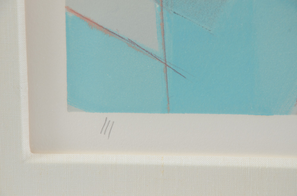 Pair of Marcelino Rodriguez Original Signed Abstracted Monotypes