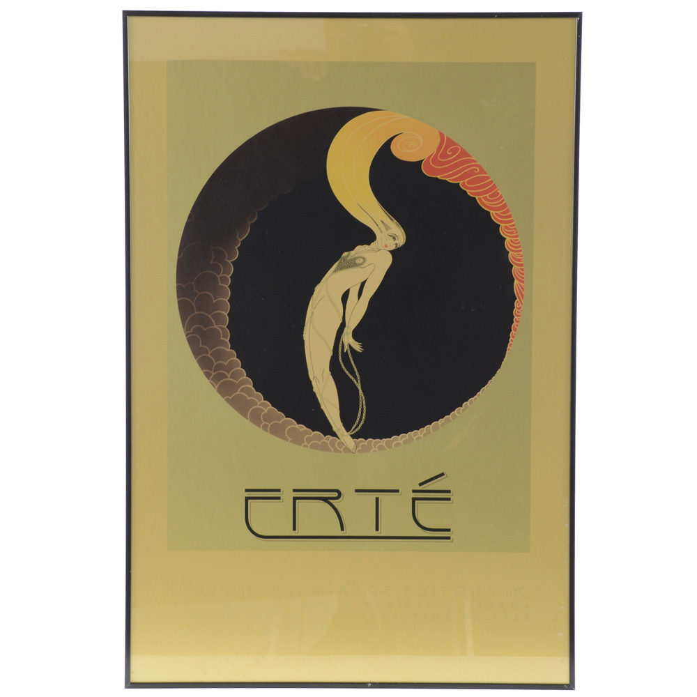 Original 1979 Exhibition Poster for Erté Published by Mirage Editions for Grosvenor Gallery of London
