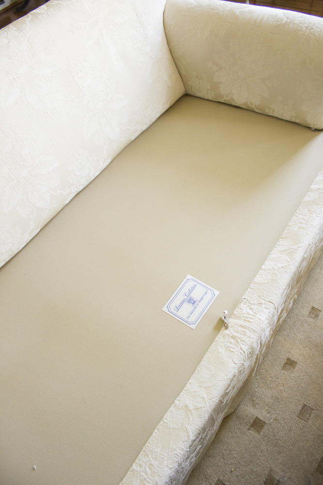 Upholstered Sovereign Collection Sofa by Hickory Chair.