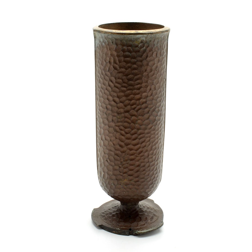 Cast Bronze Tone Cemetery Vase