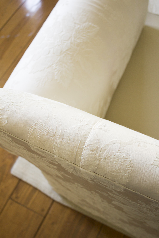 Upholstered Sovereign Collection Sofa by Hickory Chair.