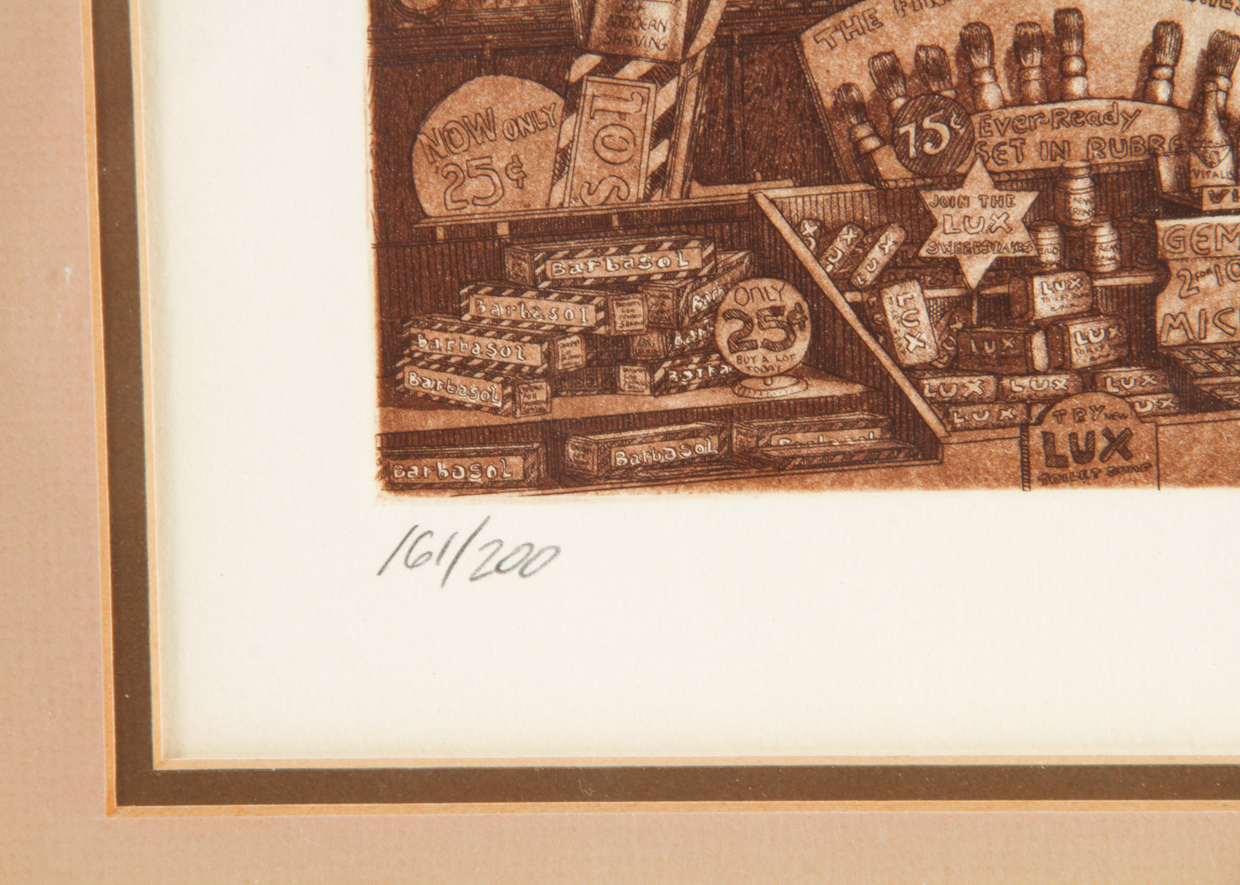 Lithograph Print "The Corner Drug Store"