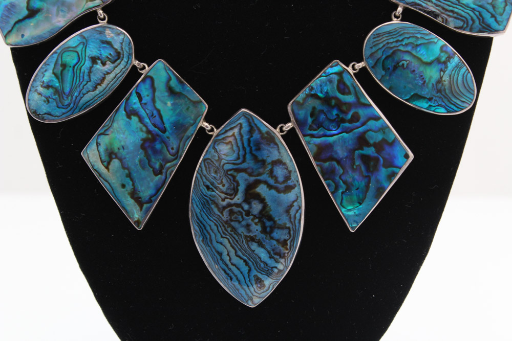 Sterling Silver with Dyed Abalone Set