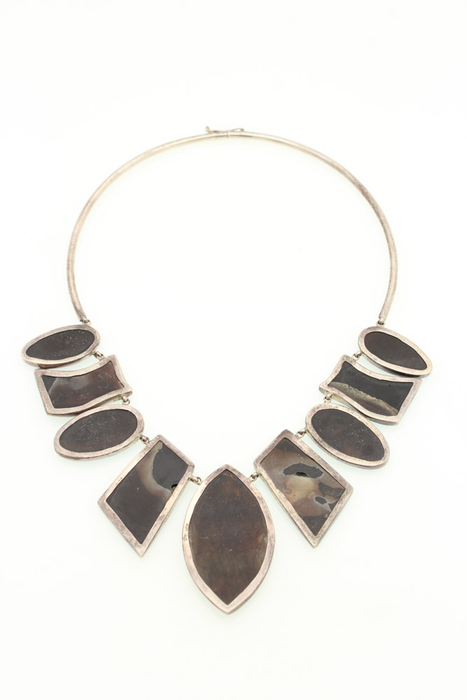 Sterling Silver with Dyed Abalone Set