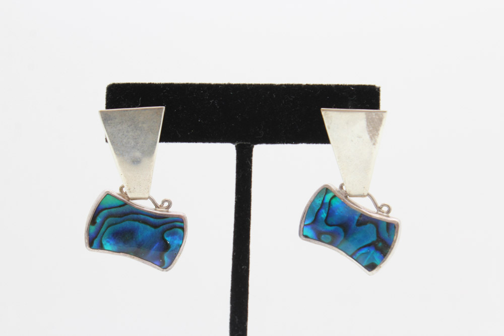 Sterling Silver with Dyed Abalone Set