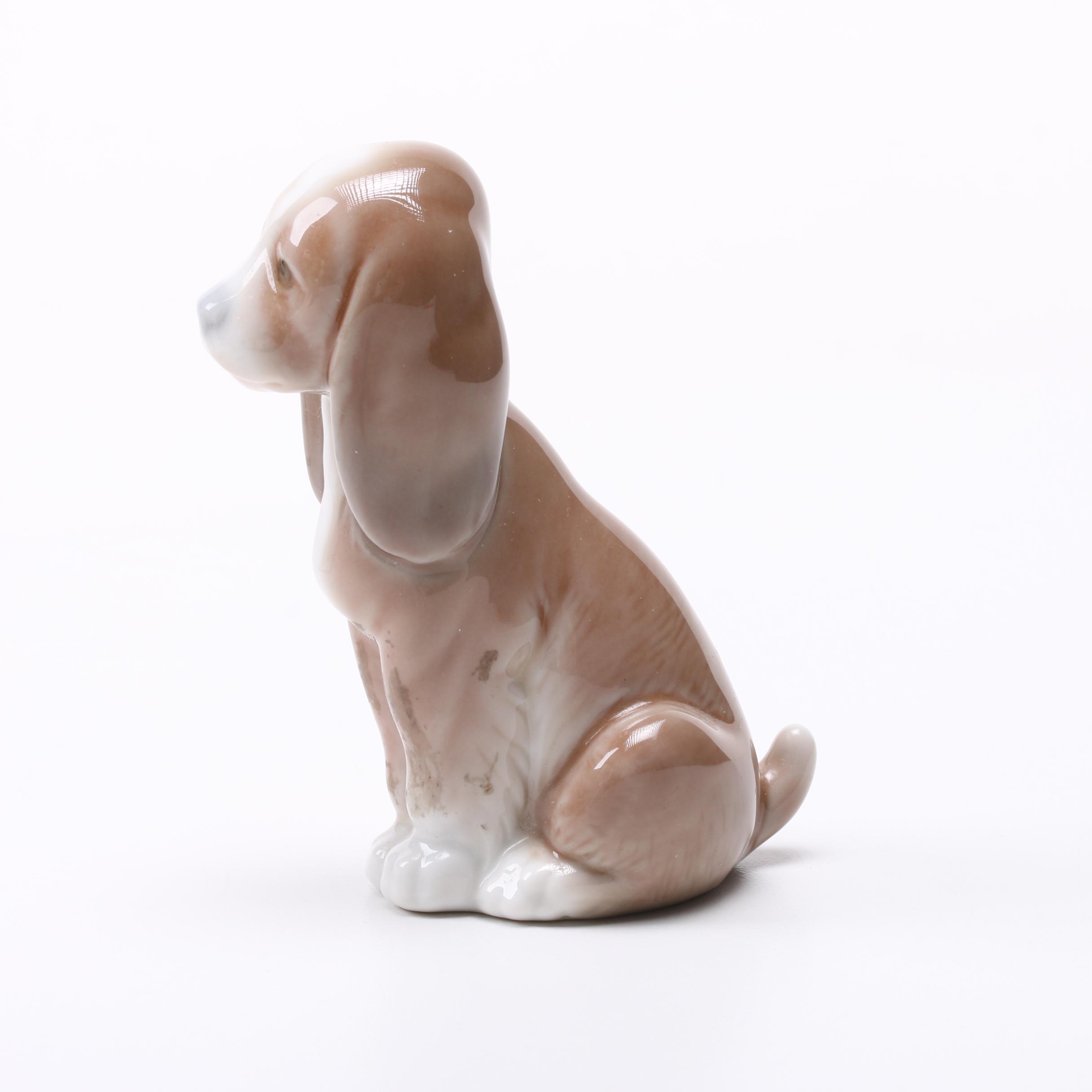 Lladró "Sad Puppy" and "Good Puppy" Beagle Figurines