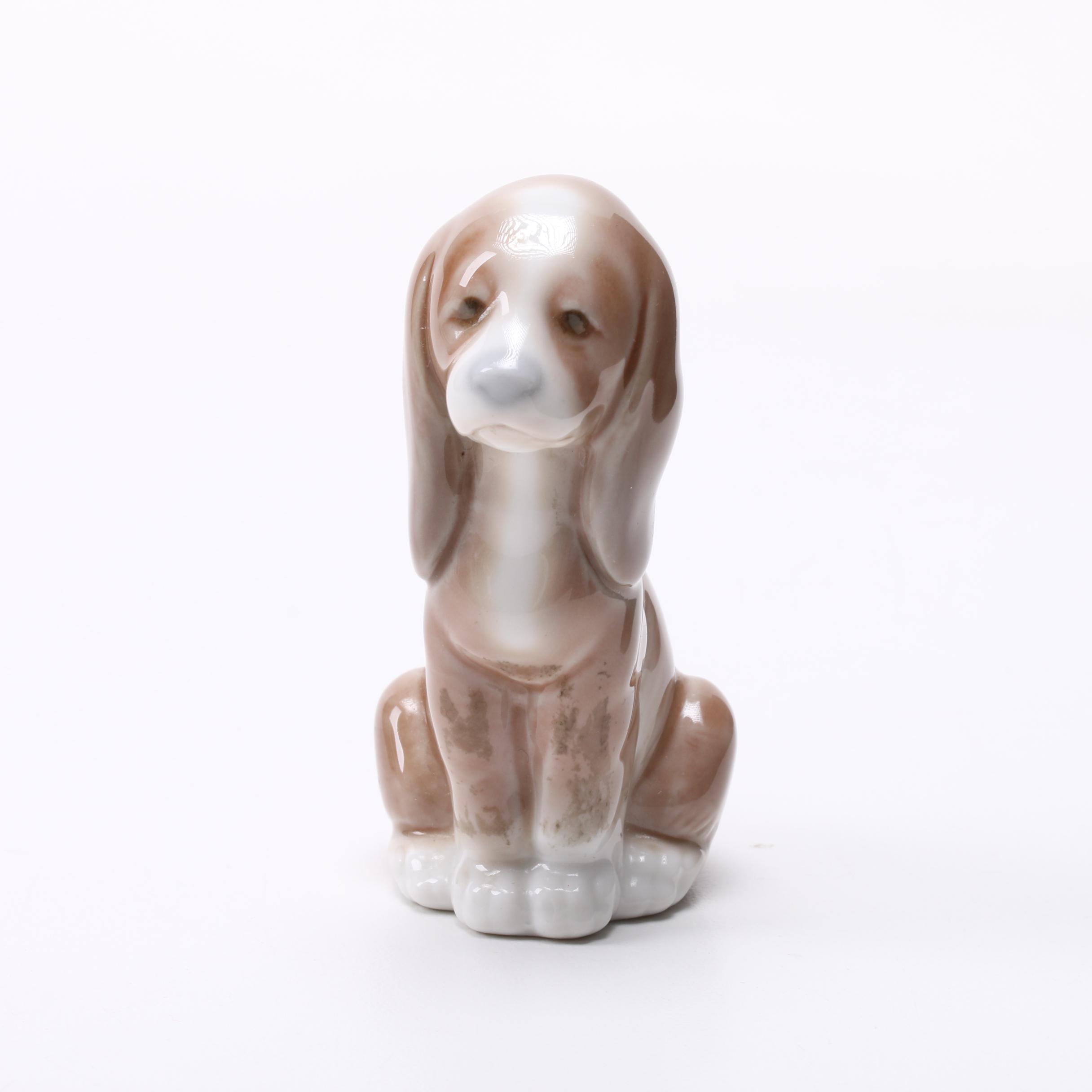 Lladró "Sad Puppy" and "Good Puppy" Beagle Figurines