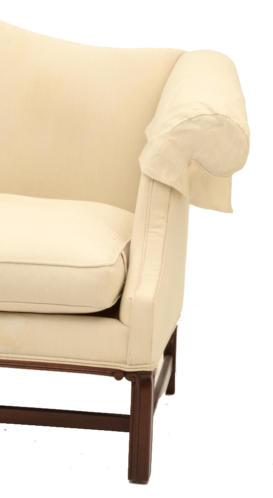 White Camel-Back Sofa