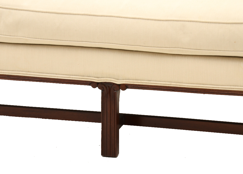 White Camel-Back Sofa