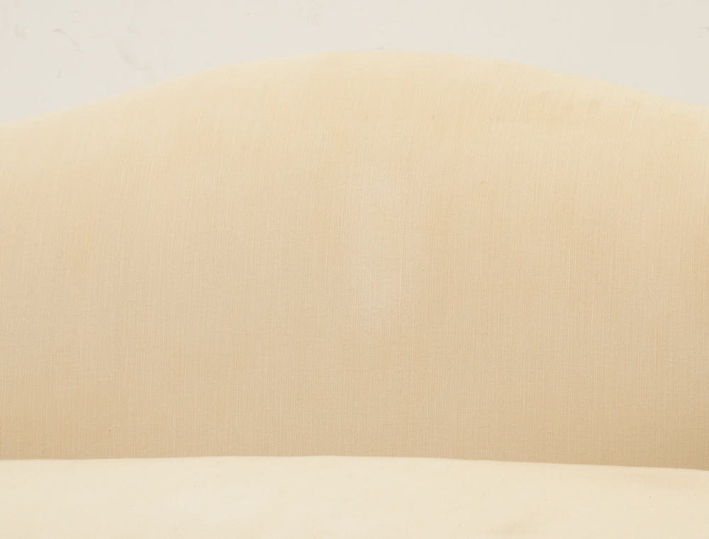 White Camel-Back Sofa