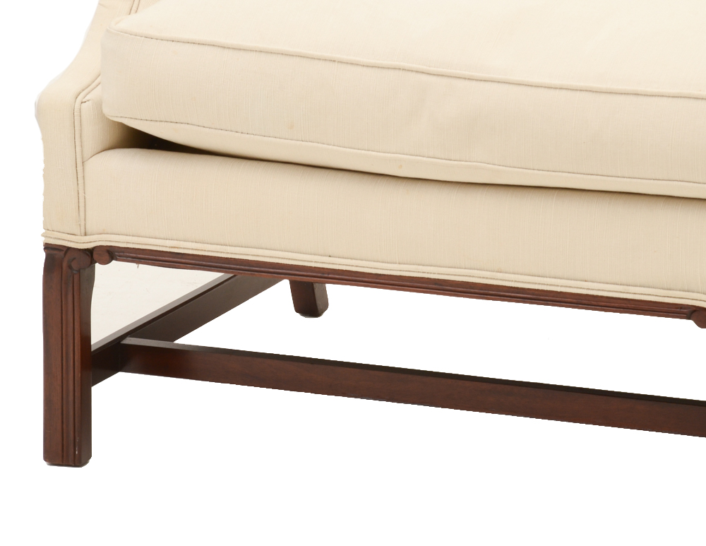 White Camel-Back Sofa