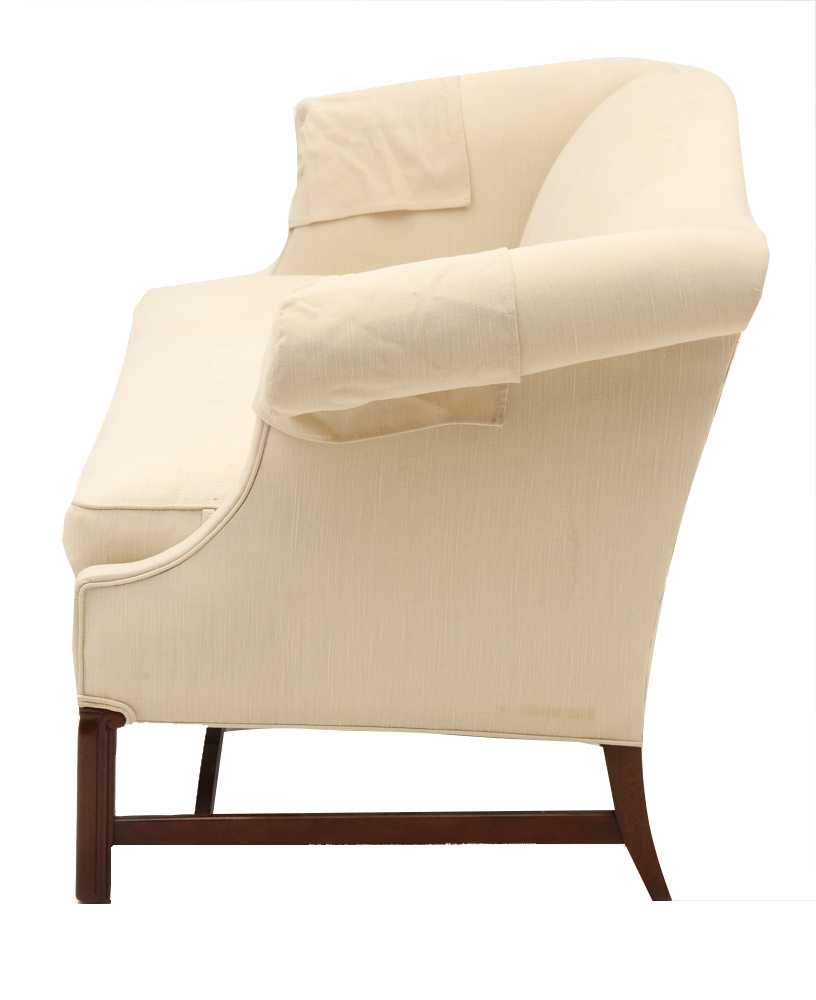 White Camel-Back Sofa