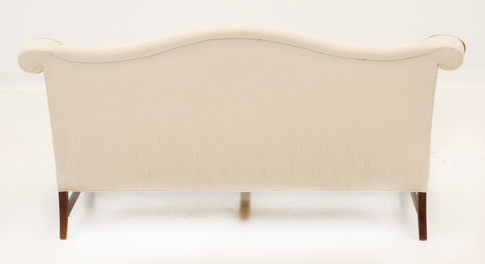 White Camel-Back Sofa