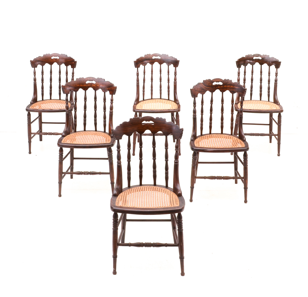 Set of Six Mid-19th Century Rosewood Grained Chairs