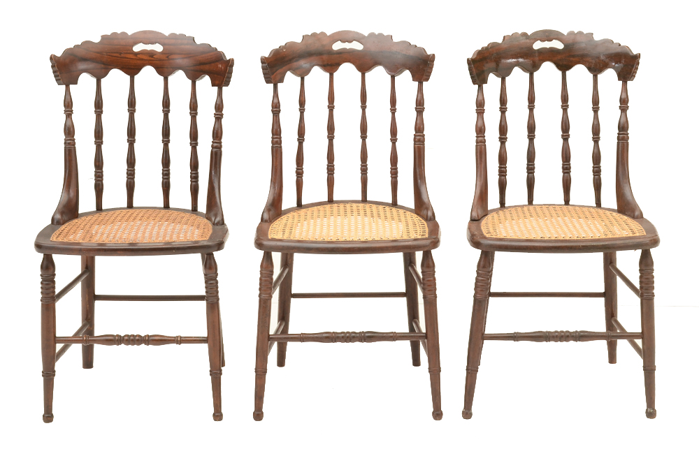 Set of Six Mid-19th Century Rosewood Grained Chairs