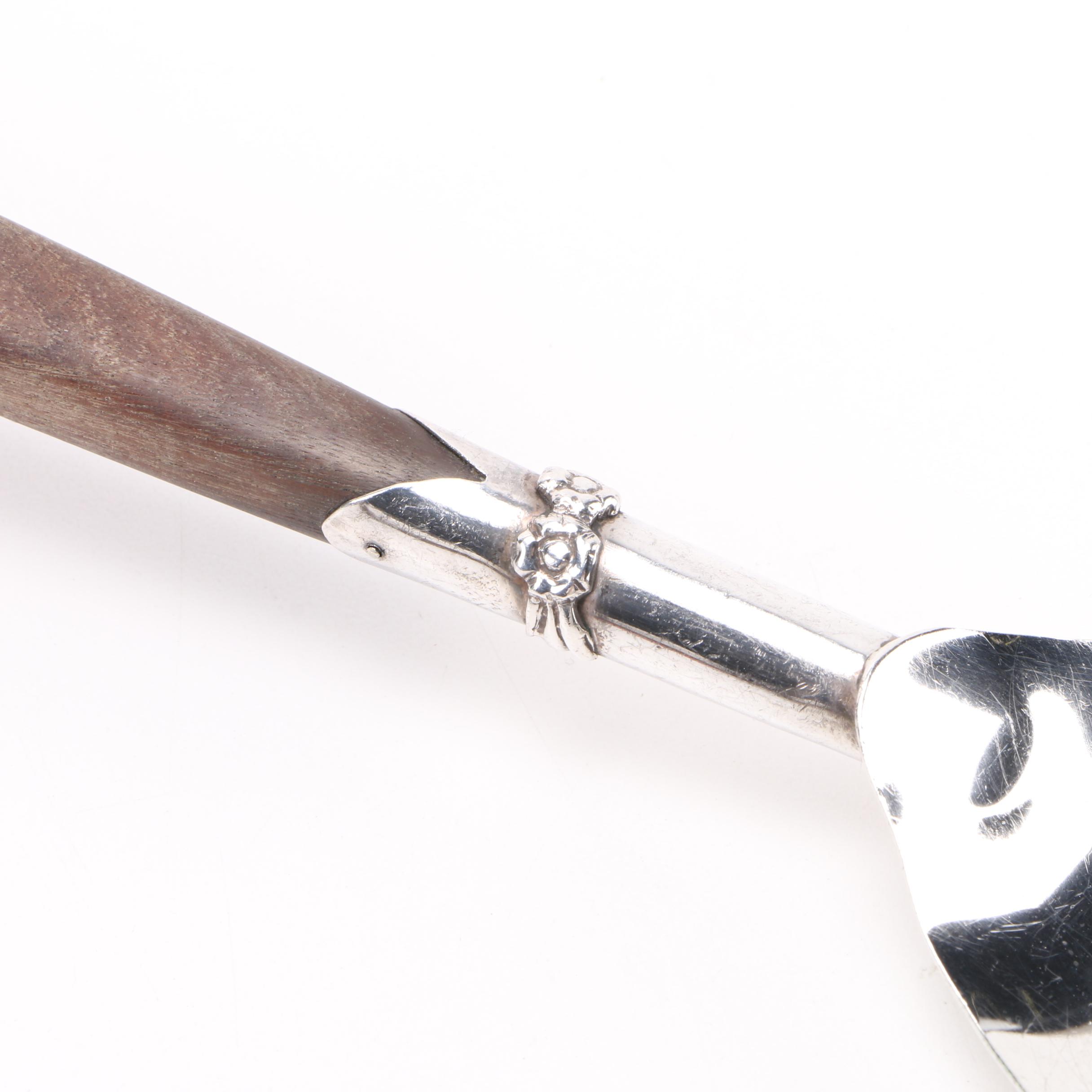 Mexican Sterling and Wood Salad Servers