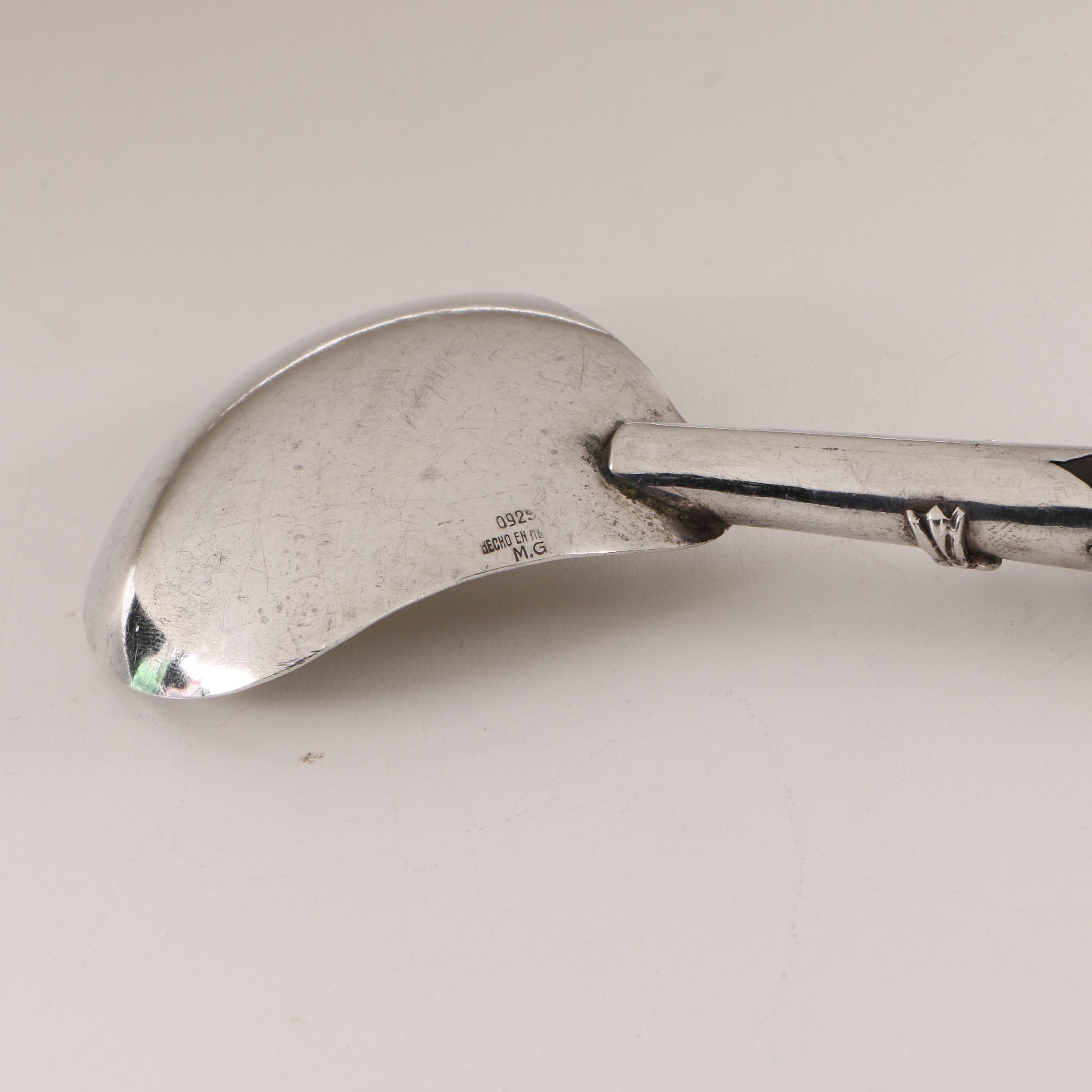 Mexican Sterling and Wood Salad Servers