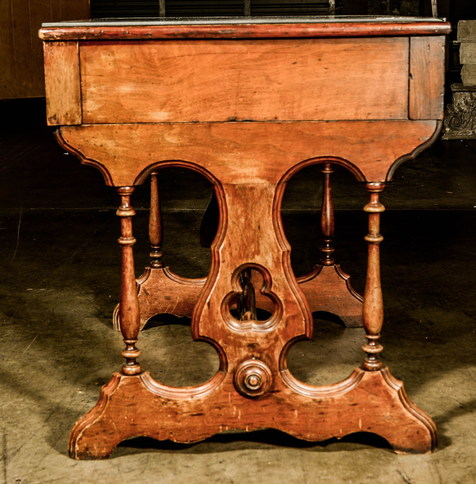 Vintage Gothic Style Trestle Desk by S.R.Flint