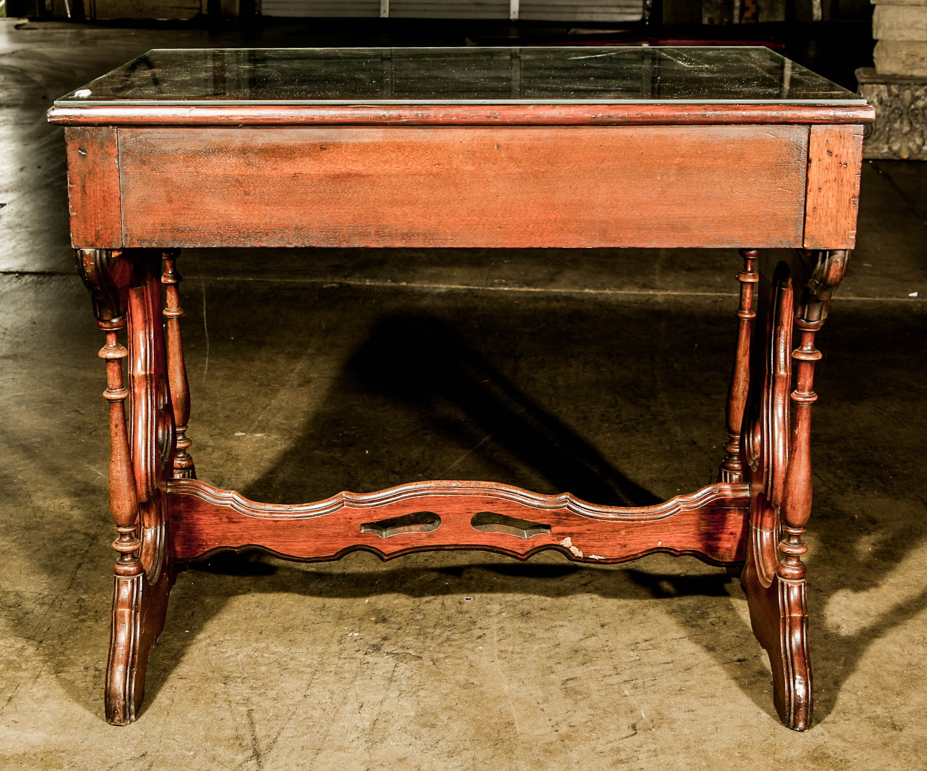 Vintage Gothic Style Trestle Desk by S.R.Flint