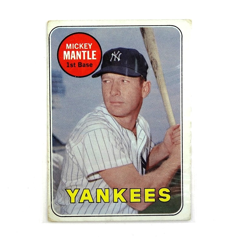 1969 Mickey Mantle White Letter #500 Topps Baseball Card