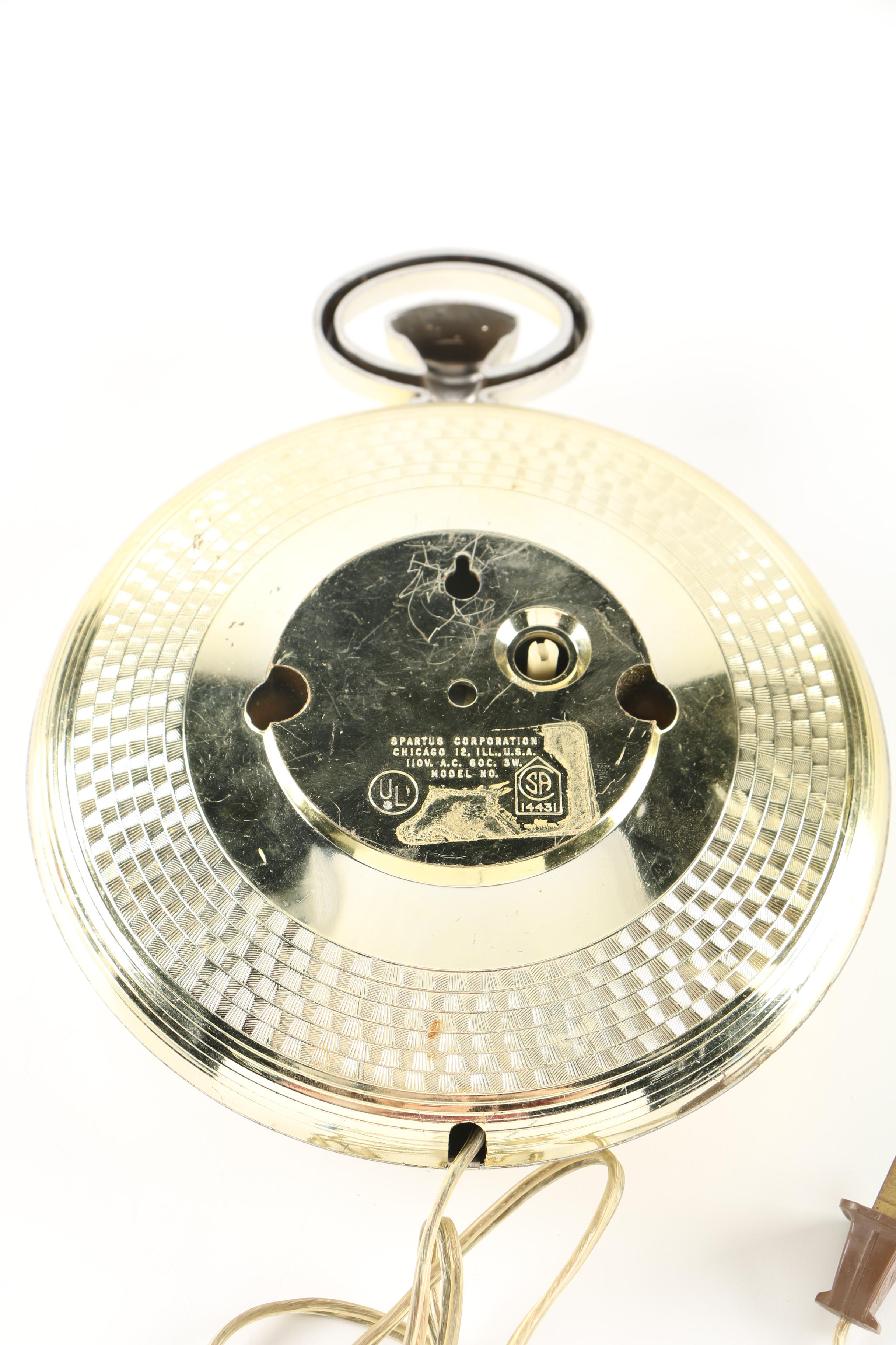 Vintage Electric Backwards Wall Clock by Spartus Corporation