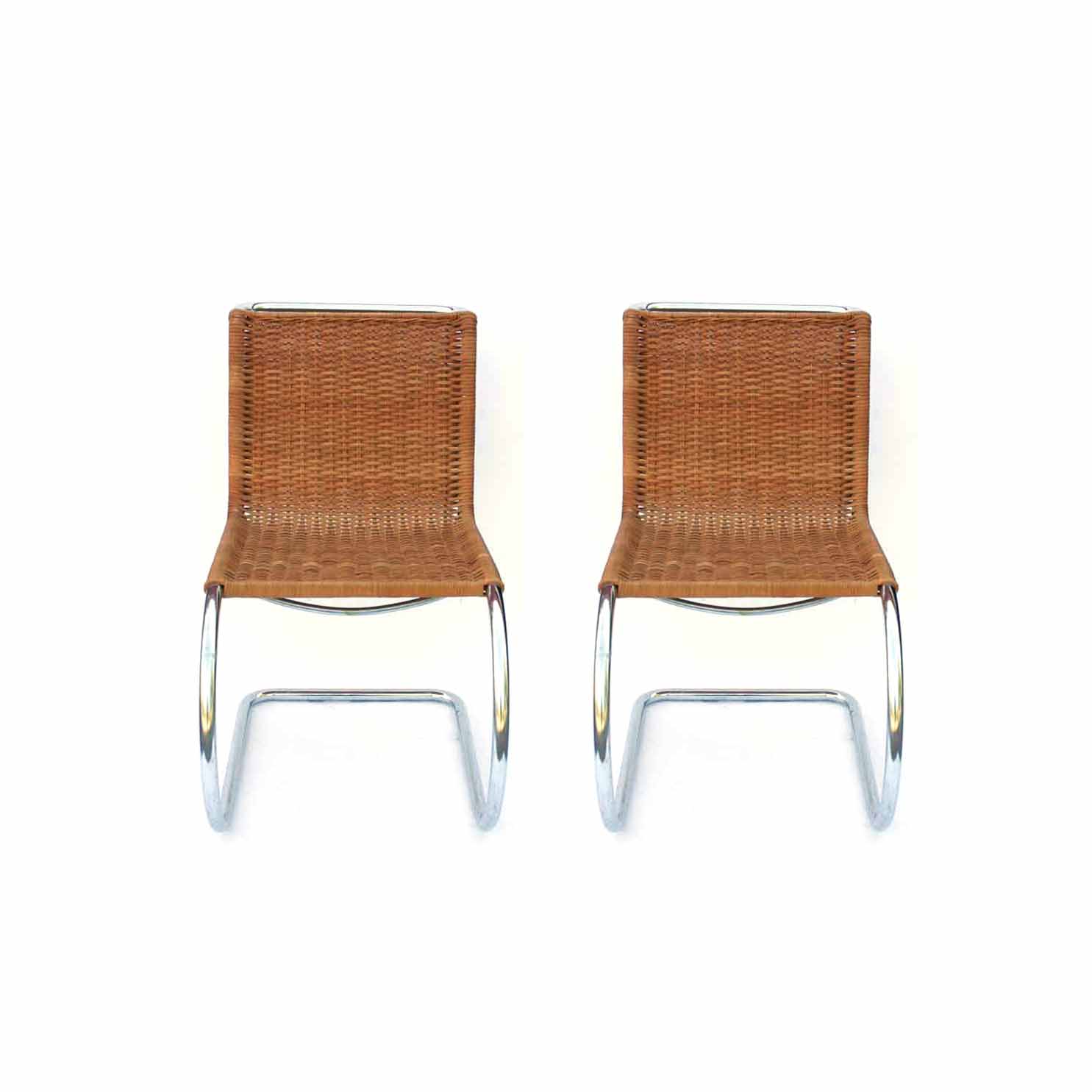 Two Tubular Rattan Chairs