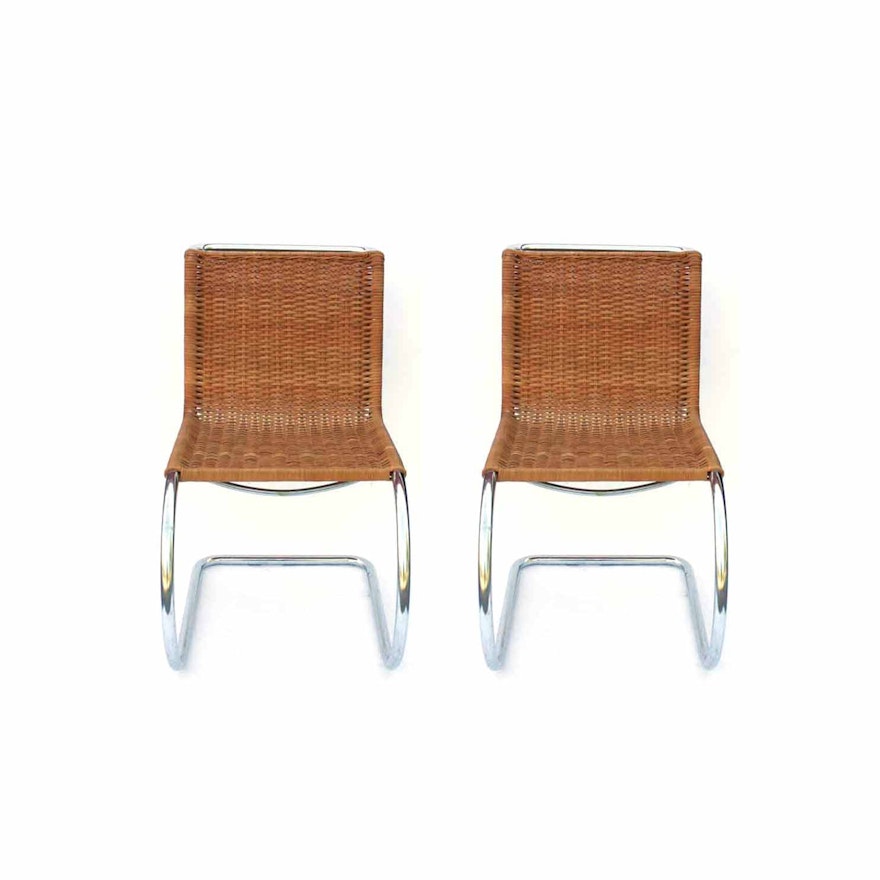 Two Tubular Rattan Chairs