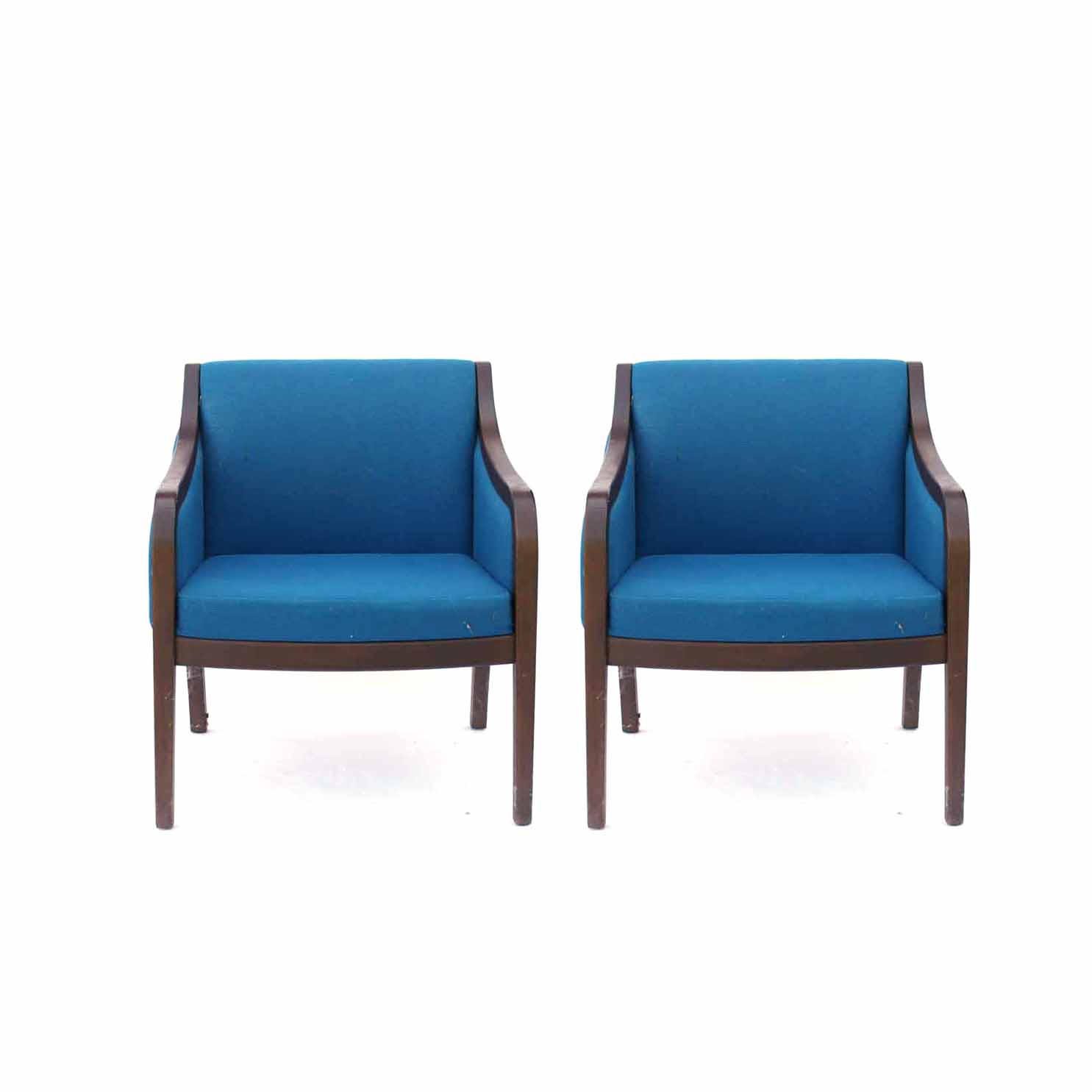 Pair of Vintage Electric Blue Armchairs by Thonet