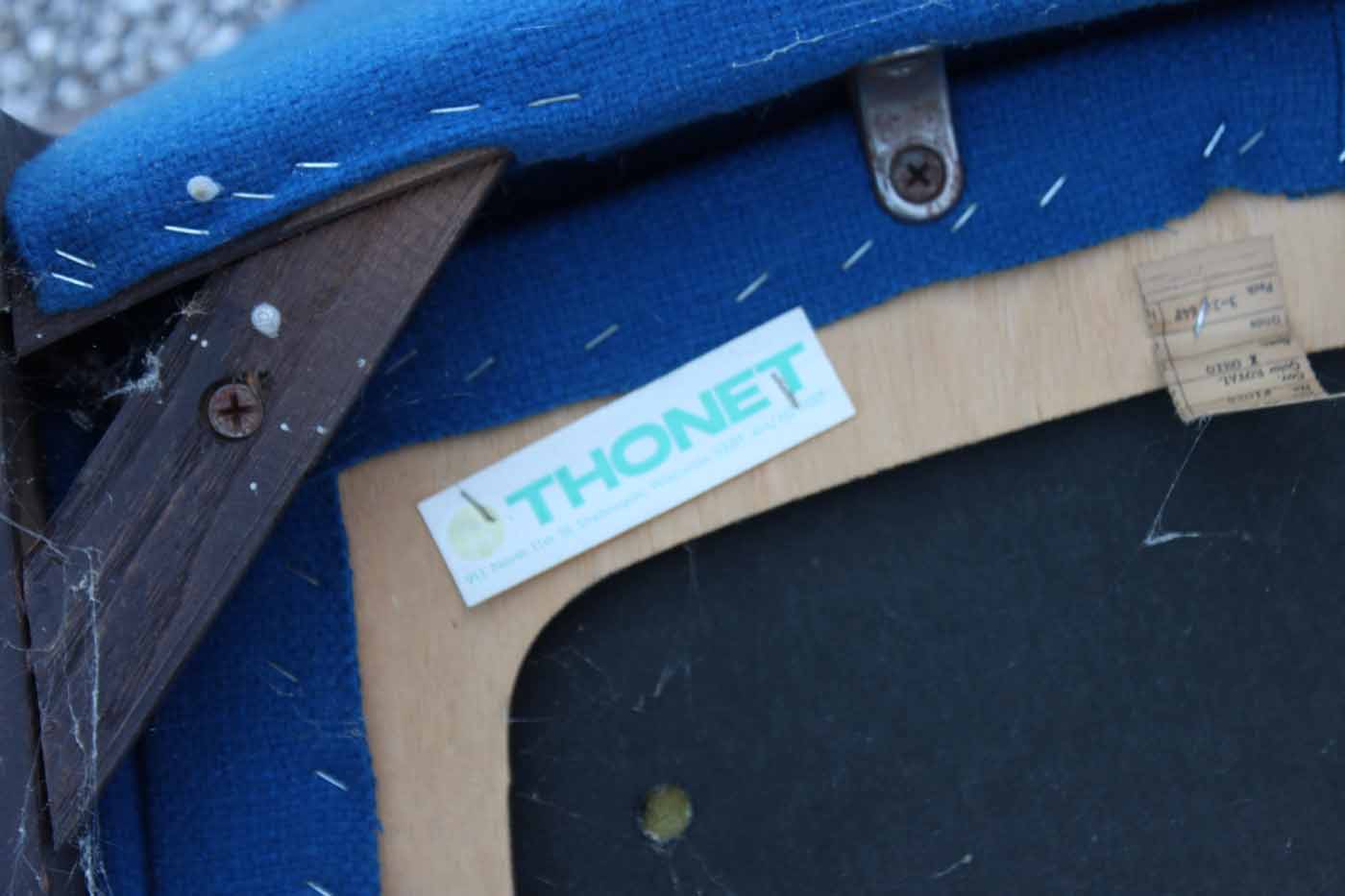 Pair of Vintage Electric Blue Armchairs by Thonet