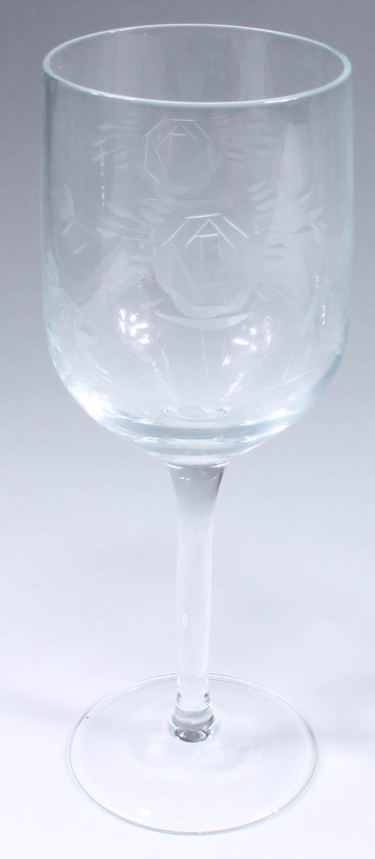 Floral-Themed Etched Glass Stemware