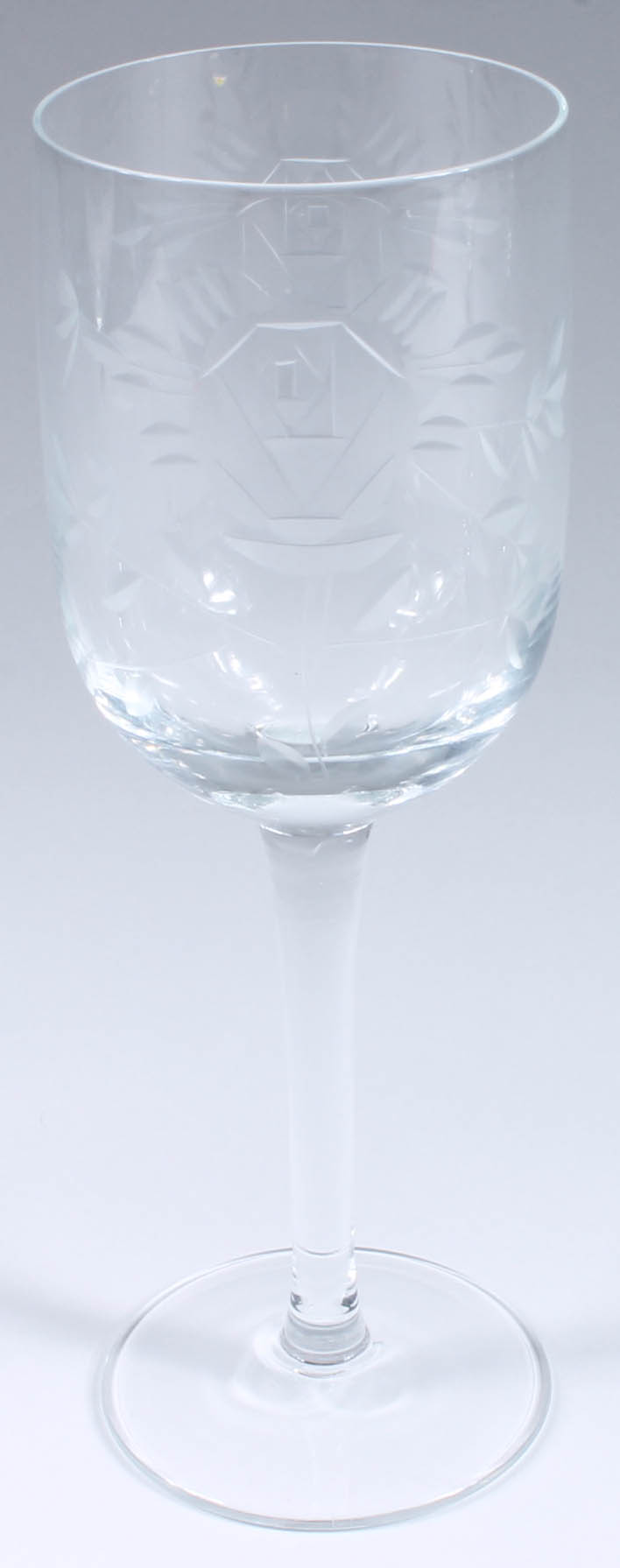 Floral-Themed Etched Glass Stemware