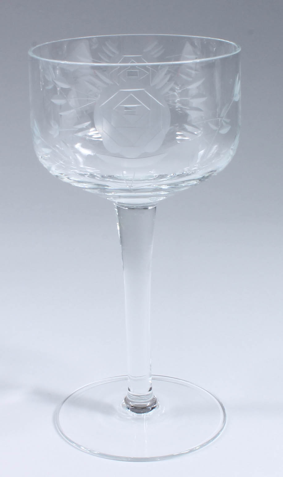 Floral-Themed Etched Glass Stemware