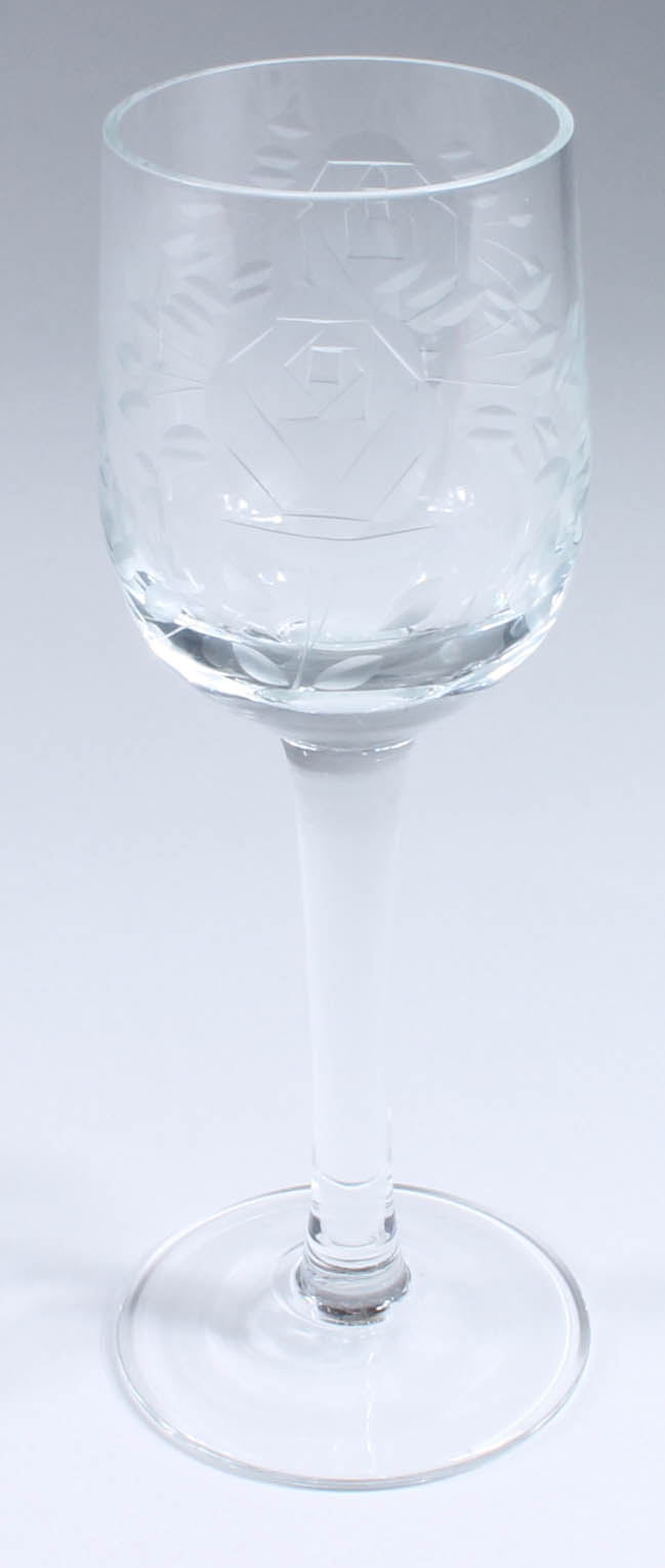 Floral-Themed Etched Glass Stemware