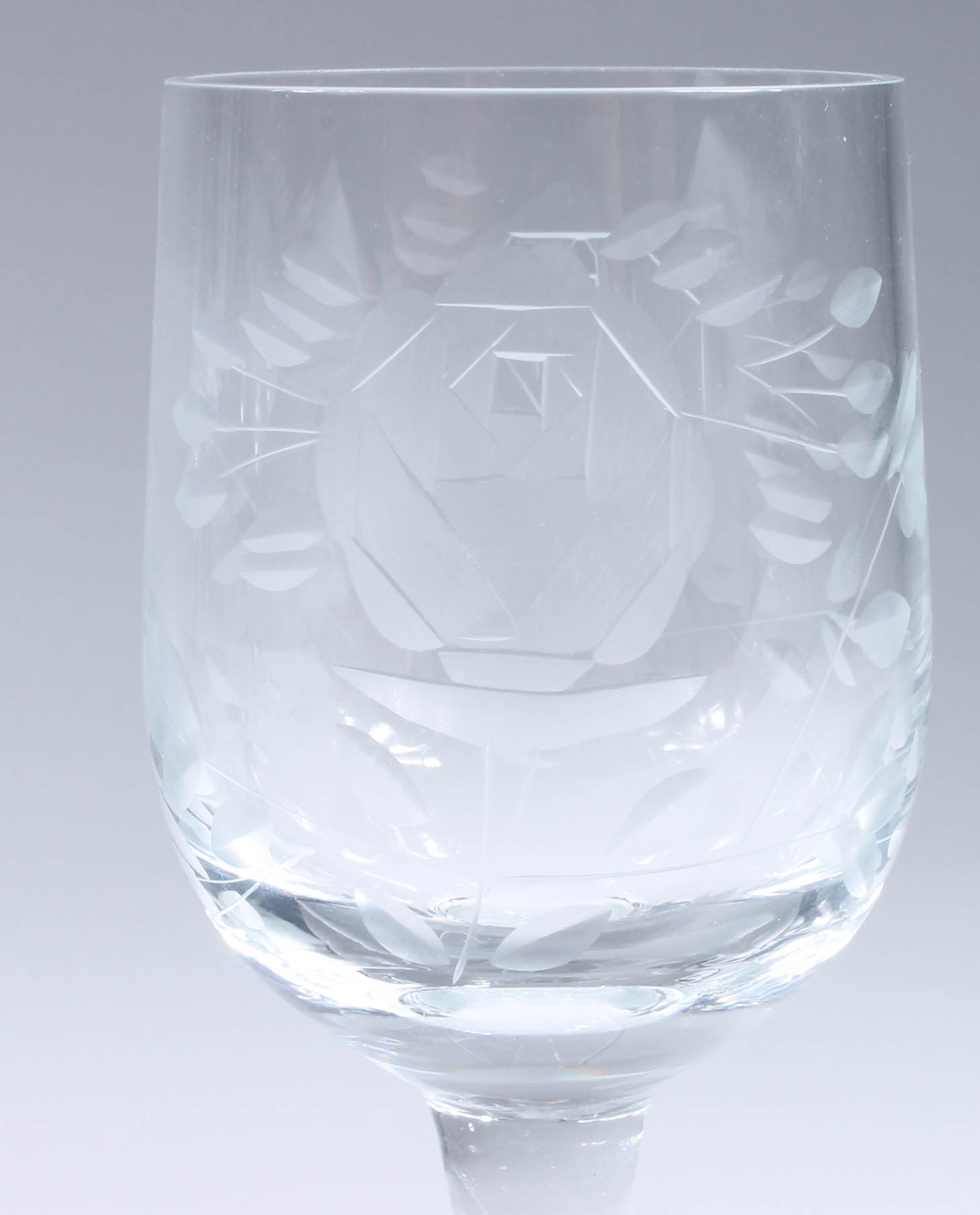 Floral-Themed Etched Glass Stemware