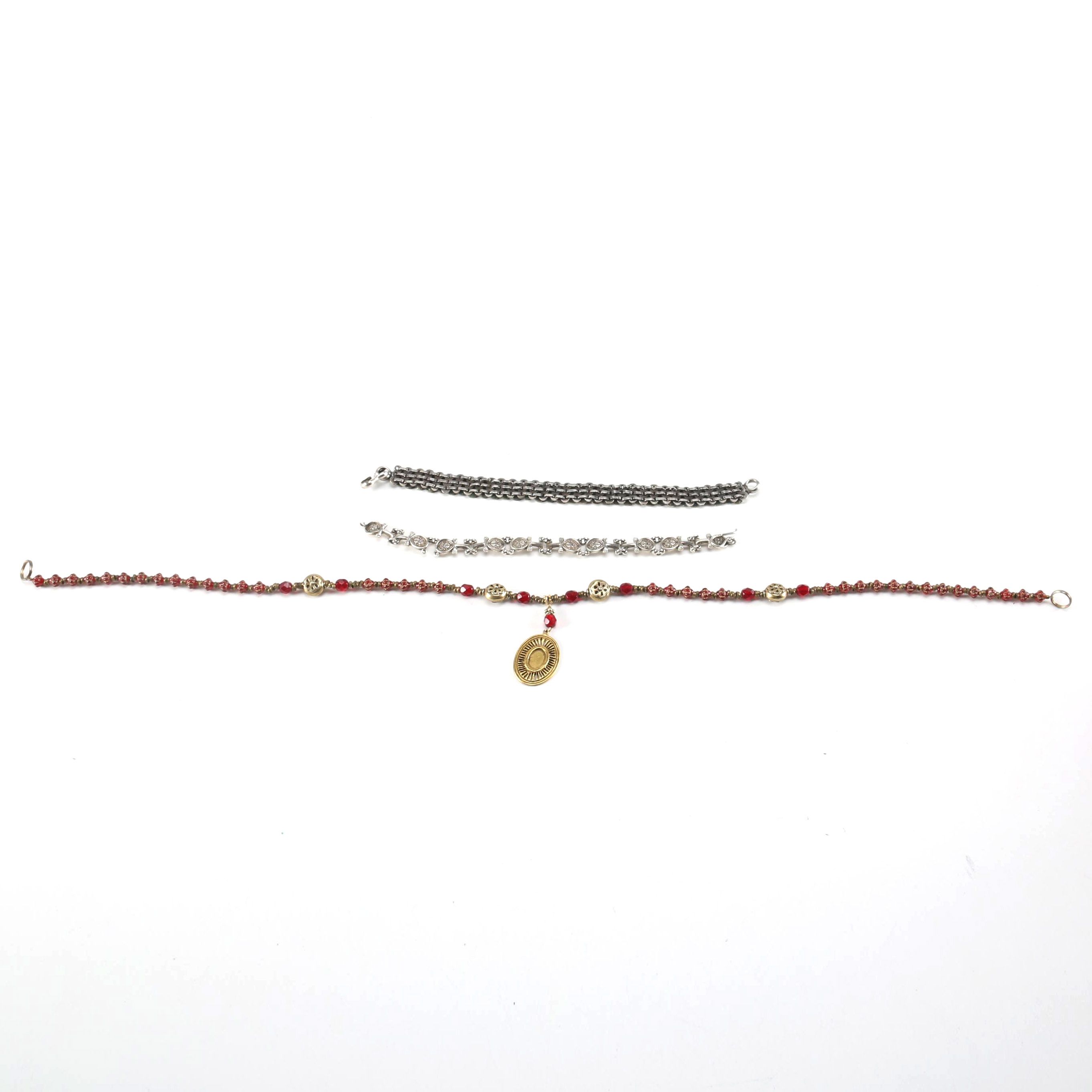 800 Silver Bracelets and Necklace